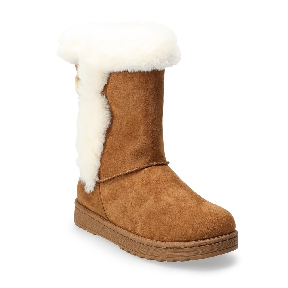 SO® Abigail Women's Faux-Fur Winter Boots
Size 7
Color: Chestnut